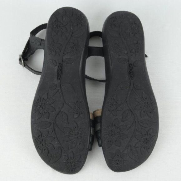 Keen Emerald City Women' Size 11 Black Leather Quarter Strap Flat Sandals - Picture 6 of 10